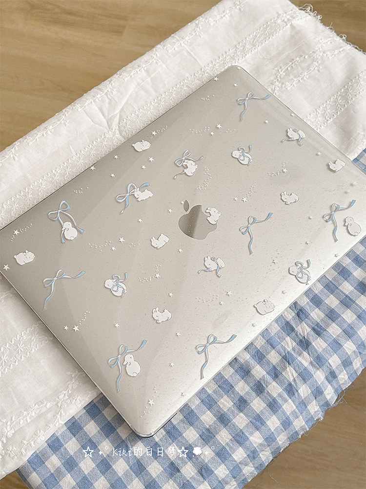 Mac Laptop Accessories - Custodia per Laptop Blu con Fiocco
